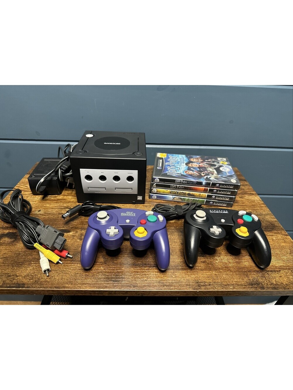 Nintendo GameCube Console Bundle 4 Harry Potter Games 2 Controllers Tested